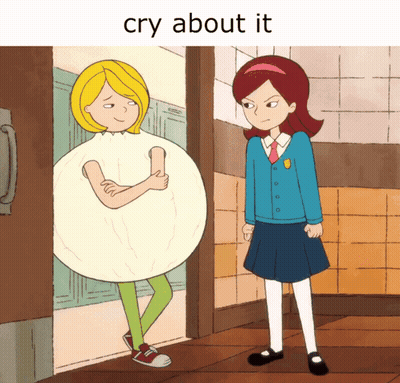 Two Girls Saying Cry About It GIF