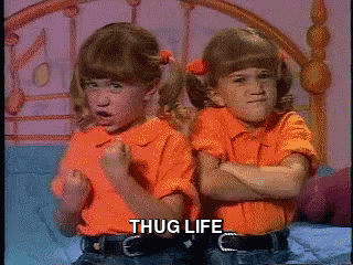 Two Girls Sitting Crossed Arms Thug Life GIF