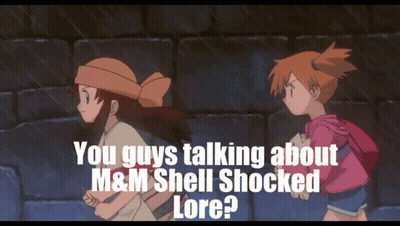 Two Girls Standing Next To Each Other Saying You Guys Talking About M&M Shell Shocked Lore GIF