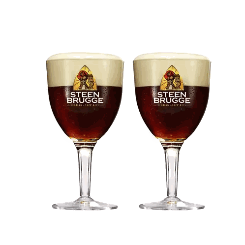 Two Glasses Of Steen Brugge Beer Sticker