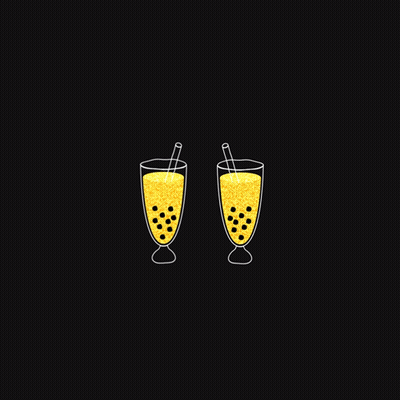 Two Glasses Of Yellow Liquid With Bubbles GIF