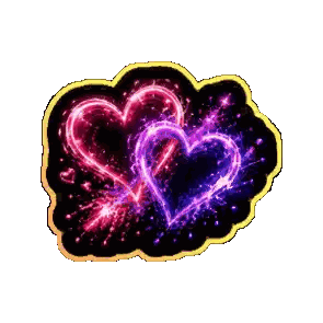 Two Glowing Hearts Sticker