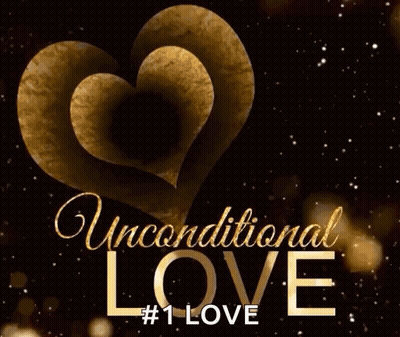 Two Gold Hearts Unconditional Love GIF