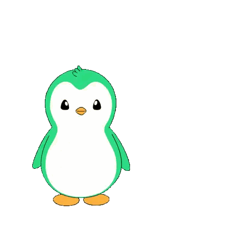 Two Green Penguins Standing Sticker