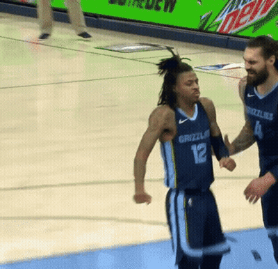 Two Grizzlies Basketball Players On A Court GIF