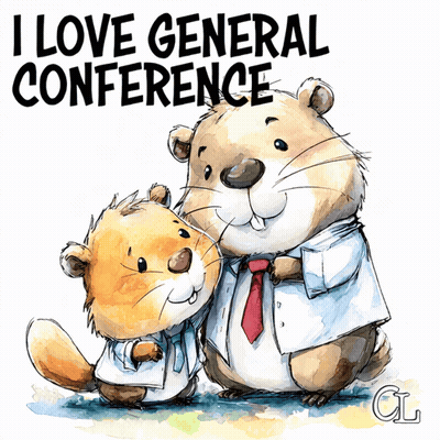 Two Groundhogs Saying I Love General Conference GIF