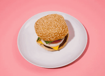 Two Hamburgers On A White Plate GIF