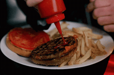 Two Hamburgers On A White Plate GIF