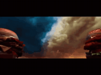 Two Hamburgers With Lightning Bolt GIF