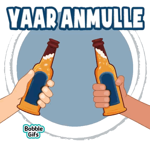 Two Hands Holding Beer Bottles Yaaranmulle Sticker