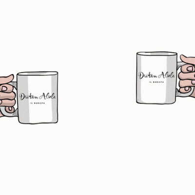 Two Hands Holding Coffee Mugs Happy Coffee Day GIF