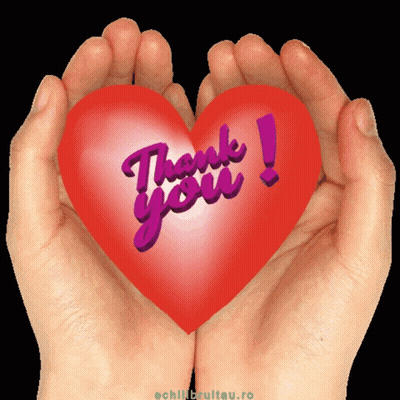 Two Hands Holding Red Heart Saying Thank You GIF