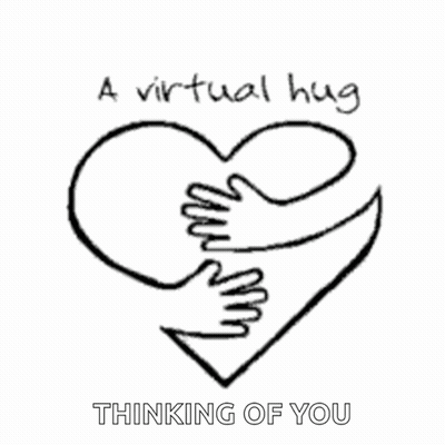 Two Hands Hugging Heart Saying Virtual Hug Thinking Of You GIF
