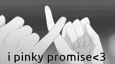 Two Hands Making A Pinky Promise With The Words I Pinky Promise < 3 GIF