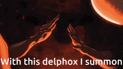 Two Hands Saying With This Delphox I Summon