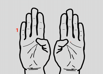 Two Hands With Numbers GIF