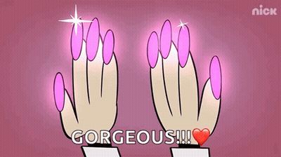 Two Hands With Pink Nails Saying Gorgeous GIF