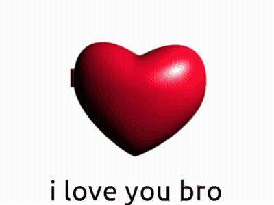 Two Heart Shaped Buttons With The Words I Love You Bro Written Below Them GIF