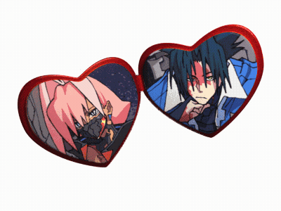 Two Heart-Shaped Frames With Girl And Boy GIF
