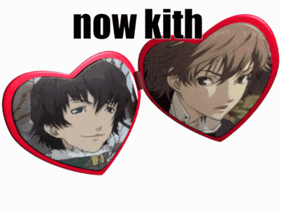 Two Heart Shaped Mirrors With Now Kith GIF
