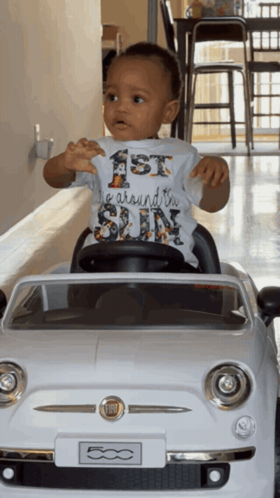 Two Heart Shaped Mirrors With Yellow Fiat Panda Mk2 GIF