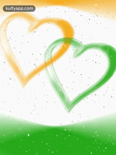 Two Hearts Are Painted In The Colors Of The Flag Of India GIF