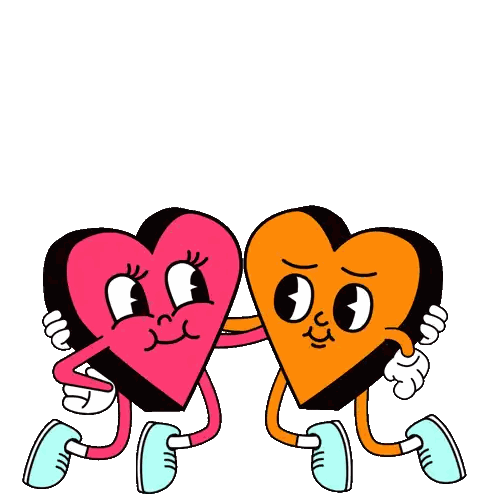 Two Hearts Hugging We Take Care Sticker