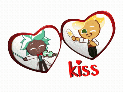 Two Hearts One Saying Kiss GIF