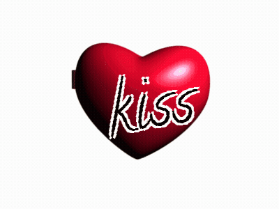 Two Hearts Saying Kiss GIF