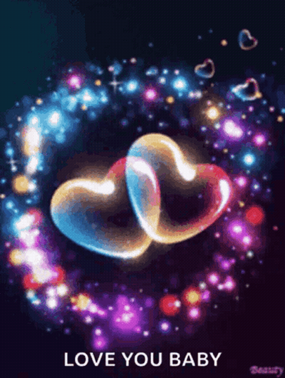 Two Hearts Saying Love You Baby GIF