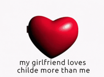 Two Hearts That Say Childe My Beloved And My Girl Friend Loves Childe More Than Me GIF
