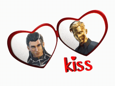 Two Hearts With A Picture Of A Man And The Word Kiss On The Bottom GIF