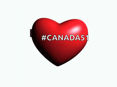 Two Hearts With American And Canadian Flags #Canada51 GIF