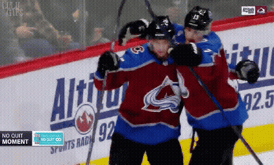 Two Hockey Players Celebrating Goal By Altitude 92 Ad GIF
