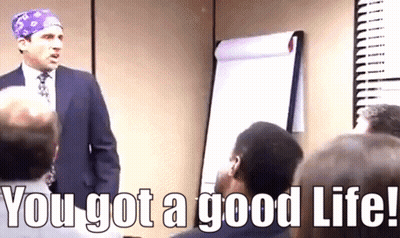 Two Hockey Players In LA Jerseys GIF