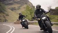 Two Hog Riders On The Road GIF