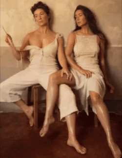 Two Hot Women Sweating Day GIF