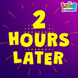 Two Hours Later Yellow Text GIF
