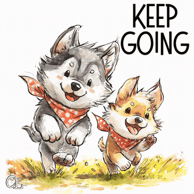 Two Husky Puppies Running Keep Going GIF