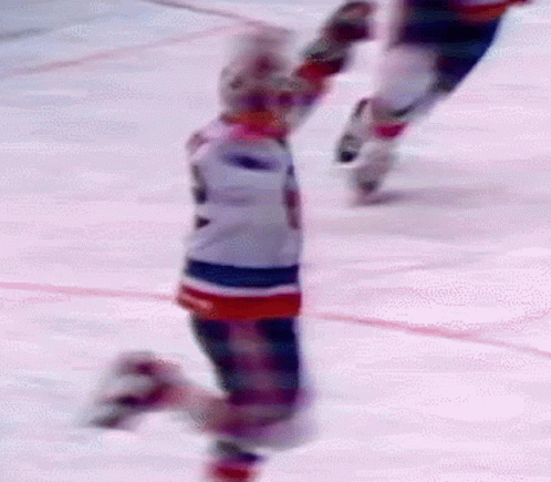 Two Ice Hockey Players Skating With Number 2 Jersey GIF
