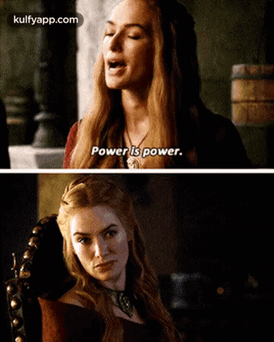 Two Images Of A Woman Saying Power Is Power . GIF