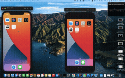Two Iphones Are Displayed On A Mac Screen GIF