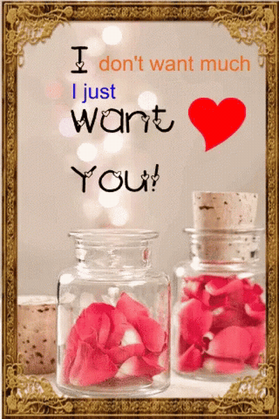 Two Jars Of Rose Petals I Don't Want Much I Just Want You GIF
