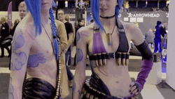Two Jinx Cosplayer GIF