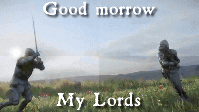Two Knights Fighting Good Morrow My Lords GIF