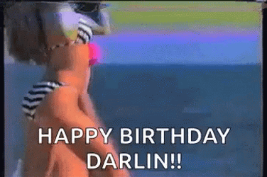 Two Ladies Beach Birthday Wishes For Darlin GIF