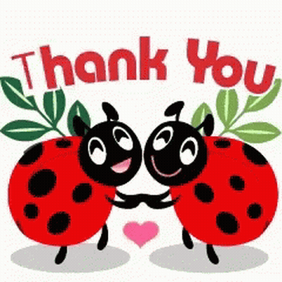 Two Ladybugs Hugging Saying Thank You GIF