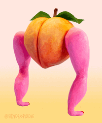 Two- Legged Peach Stop Motion Dancing GIF