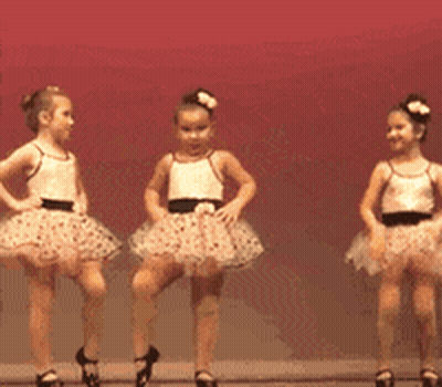 Two Little Girls Dancing In Tutus GIF