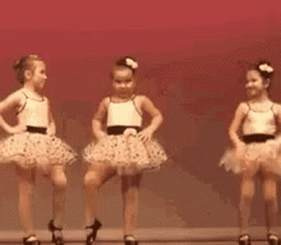 Two Little Girls Dancing In Tutus GIF